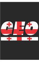 Geo: Georgien Tagesplaner mit 120 Seiten in weiß. Organizer auch als Terminkalender, Kalender oder Planer mit der georgischen Flagge verwendbar