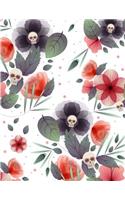 Skull Notebook: Red Rose Journal Book Ruled Lined Page Writing Kid Teen Girl Boy Women Men Funny Diary Record Plan Note Pad Skeleton Flower Leaves Composition Noteb(9 Skull Notebook)