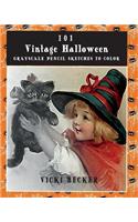 101 Vintage Halloween Grayscale Pencil Sketches to Color