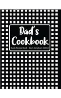 Dad's Cookbook Blank Recipe Book Black Gingham Edition