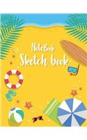 Notebook Sketchbook: Summer Aloha Cover: Notebook Sketchbook, Paper Book for Sketching, Drawing, Journaling & Doodling (Sketchbooks), Perfect Large size at 8.5" x 11", 1