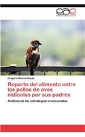 Reparto del alimento entre los pollos de aves nidícolas por sus padres
