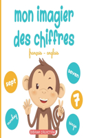Mon imagier des chiffres: Pour apprendre aux tout-petits à compter en français et en anglais avec les animaux