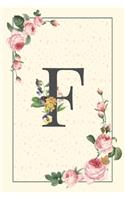 Daily To Do List Notebook F: Simple Floral Initial Monogram Letter F - 100 Daily Lined To Do Checklist Notebook Planner And Task Manager Undated With Top 3 Priorities Checkboxes