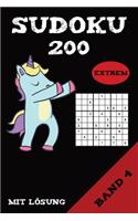 Sudoku 200 Extrem Mit Lösung Band 4: Puzzle Rätsel Heft, 9x9, 2 Rätsel pro Seite