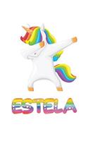 Estela: Estela 6x9 Journal Notebook Dabbing Unicorn Rainbow