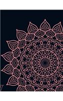 Mandala Notebook Journal Floral Abstract 8.5X11 Lined 120 Pages