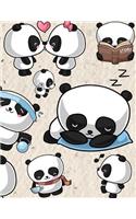 Kawaii Panda Sketchbook: Panda Themed Blank Sketchbook, 120 Pages, 8.5 X 11, Perfect Blank Paper Notebook for Drawing, Doodling and Sketching Your Art