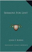 Sermons for Lent