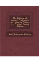 The Pittsburgh Survey; Findings in Six Volumes Volume 4 - Primary Source Edition
