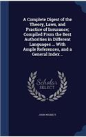 A Complete Digest of the Theory, Laws, and Practice of Insurance; Compiled From the Best Authorities in Different Languages ... With Ample References, and a General Index ..