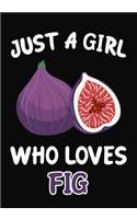 Just Girl Who Loves Fig: Journal / Notebook Gift For Girls, Blank Lined 109 Pages, Fig Lovers perfect Christmas & Birthday Or Any Occasion