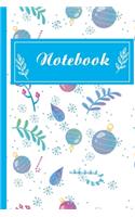 Christmas Notebook: Ruled Notebook Lined School Journal - 120 Pages - 6 x 9" - White & Blue (Composition Books) - Christmas gift