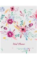 Meal Planner: Pink Floral Design, Meal Planner and Grocery list Large Print 8.5" x 11" Weekly Meal Plans for Weight Loss, Diet Plan Weight Loss