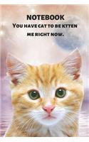 Notebook You Have Cat to Be Kitten Me Right Now: Funny & Cute Ginger Tabby & Pun: Gift Journal for Diary Keeping, Fitness Tracking, Classwork, Compositions, Homework, Planning, Listing, School Note