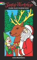 Santa'S Workshop Stained Glass Coloring Book