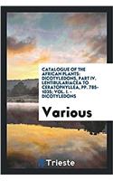 Catalogue of the African Plants