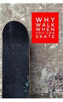 Why Walk When You Can Skate: Skateboarding Journal (Personalized Gift for Skateboarder)