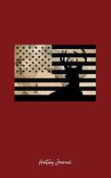 Hunting Journal: Lined Journal - USA Flag Buck Deer Camouflage Deer Hunter Gift - Red Ruled Diary, Prayer, Gratitude, Writing, Travel, Notebook For Men Women