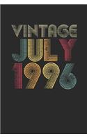 Vintage July 1996: Small Lined Notebook - Happy Birthday Gift or Happy Anniversary Gift Idea