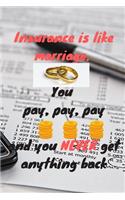 Insurance is like marriage. You pay pay pay and you never get anything back