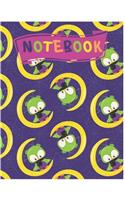 Notebook: Cute Owl Composition Notebook/Journal for Kids to Writing, Large (8.5x11 Inch. 21.59x27.94 cm.) Wide Ruled Lined Paper 120 Blank Pages (MOON PURPLE&