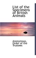 List of the Specimens of British Animals