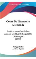 Cours De Litterature Allemande