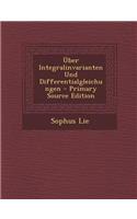 Uber Integralinvarianten Und Differentialgleichungen: (German)