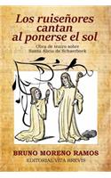 ruiseñores cantan al ponerse el sol