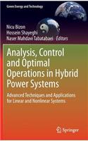 Analysis, Control and Optimal Operations in Hybrid Power Systems