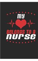My Heart Belongs To A Nurse: Nurse Notebook - Nurse Journal - Handlettering - Logbook - 110 DOTGRID Paper Pages - 6 x 9