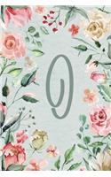 Planner Undated 6"x9" - Teal Pink Floral Design - Initial O: Non-dated Weekly and Monthly Day Planner, Calendar, Organizer for Women, Teens - Letter O