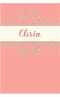 Gloria: Personalized Name Journal for Women and Girls 6x9 Inches