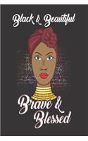 Black Girl Magic Lined Journal: Black Beautiful Brave Blessed Blue Tribal Black Girl Magic - Self Care-Gratitude-6x9" 100 Pgs- Rhymes-Poetry-Prayer-Notebook- Diary-African American