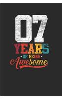 7 Years Of Being Awesome: Graph Ruled Notebook / Journal (6" X 9" - 5 X 5 Graph Ruled) - Birthday Gift for Women And Men