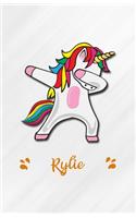 Rylie A5 Lined Notebook 110 Pages: Funny Blank Journal For Personalized Dabbing Unicorn Family First Name Middle Last. Unique Student Teacher Scrapbook/ Composition Great For Home Sch