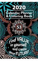 2020 Calendar, Planner & Mandalas Coloring Book