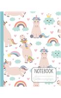 Unicorn Notebook: Pretty Lined Notebook for Girls, Perfect for Diary or Journal