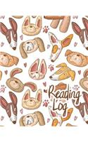 Reading Log: Reading Journal Dogs Doodle Cover Large (8x10), 200 Record Pages