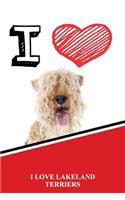 I Love Lakeland Terriers: Blank Cookbook Recipe Journal Featuring 120 Pages 6x9