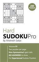 Hard Sudoku Pro: Book for Experienced Puzzlers (200 puzzles) Vol. 33