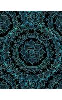 Bullet Journal Notebook Flower Mandala Pattern 6: 172 Numbered Pages with 160 Dot Grid Pages, 6 Index Pages and 2 Key Pages in Large 8 X 10 Size for Journaling, Writing, Planning or Doodling.