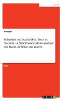 Sicherheit und Staatlichkeit. Essay zu "Security - A New Framework for Analysis" von Buzan, de Wilde und Wæver