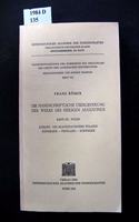 Die Handschriftliche Uberlieferung Der Werke Des Heiligen Augustinus