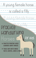Practice Handwriting Horses for Kids