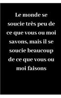 Le monde se soucie très peu de ce que vous ou moi savons, mais il se soucie beaucoup de ce que vous ou moi faisons