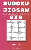 Sudoku Jigsaw: 200 Medium Puzzles 8x8 vol. 6(6 Sudoku Jigsaw)