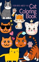 Cat Coloring Book For kids Ages 4-8