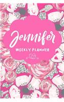 Jennifer Weekly Planner: Undated Version include Habit Tracker Monthly Review Journal Prompt book Dot Grid Note